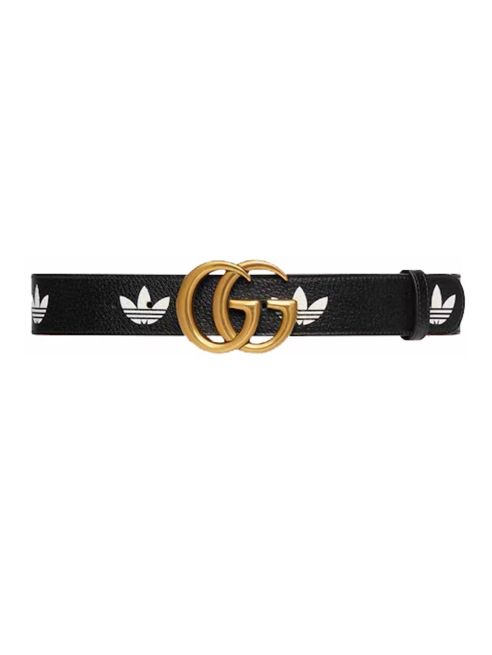 Gucci x Adidas GG Marmont Belt Black White Gold Size 90/36